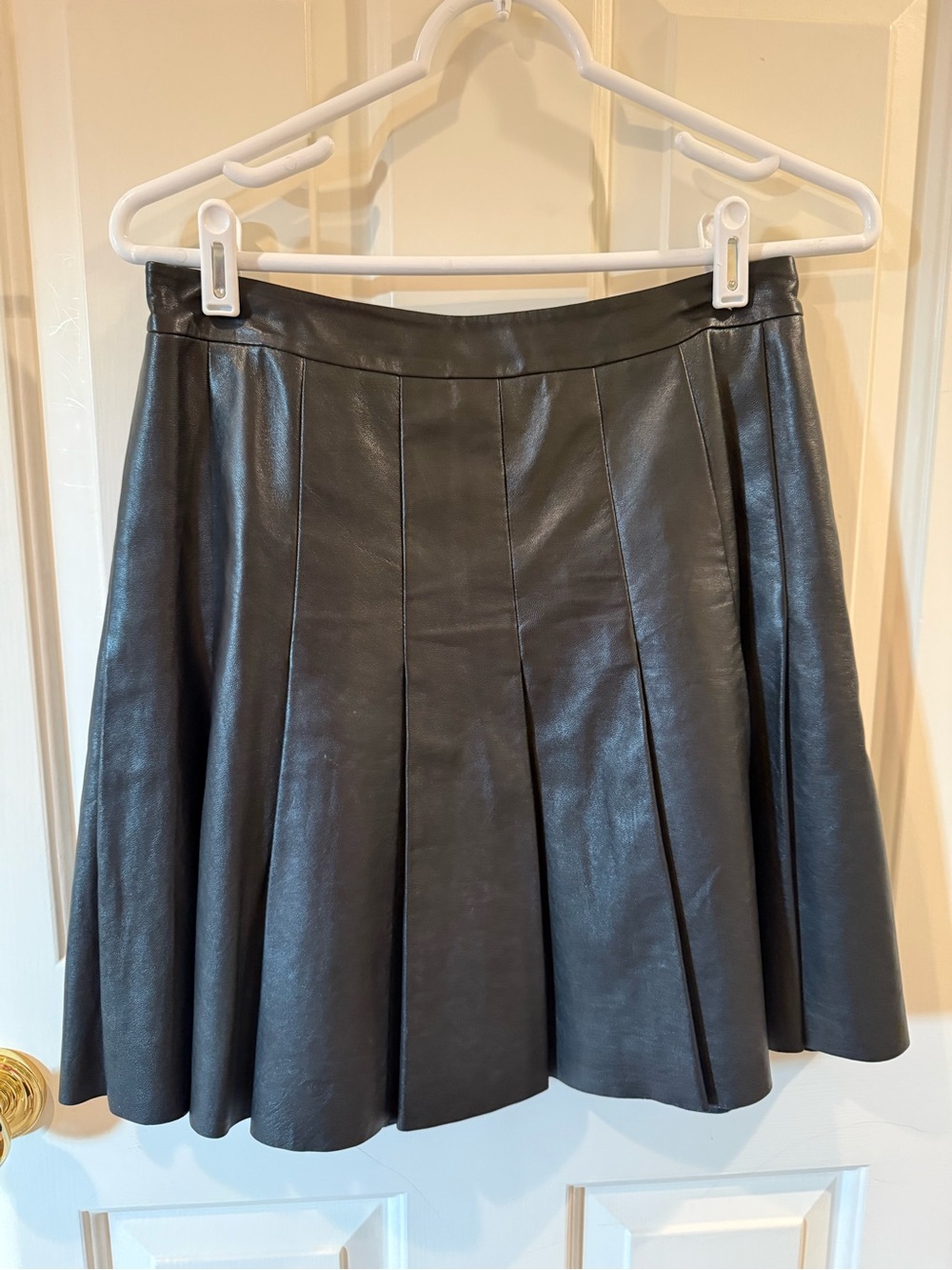 Halogen Leather Pleated Skirt